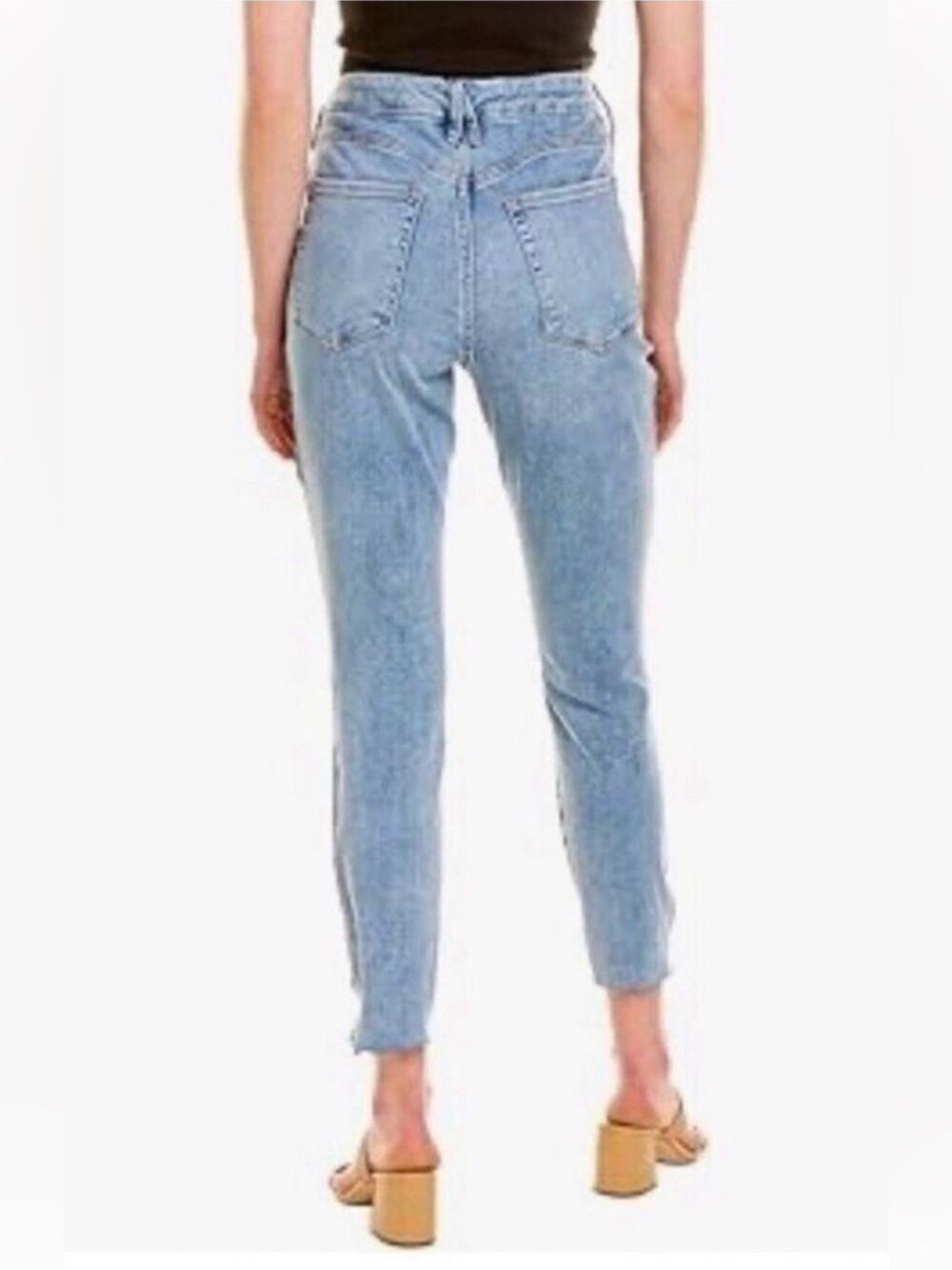 Good American Good Legs Skinny Jeans Sz 4/XL Distressed Raw Hem 27” Inseam